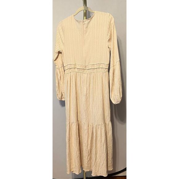 Tuckernuck Moon River Tan Long Sleeve Midi Dress Sz. L - Picture 6 of 10